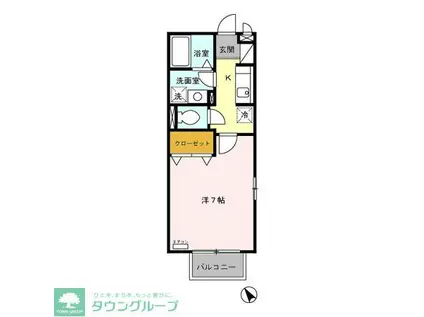 ロックウェル八千代台(1K/2階)の間取り写真