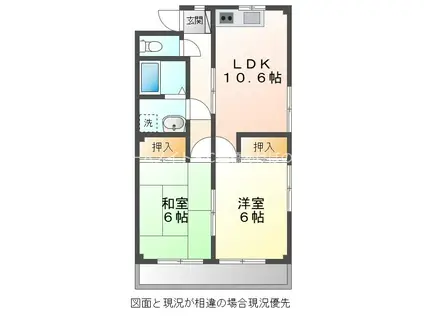 ラフォーレ クラチ(2LDK/3階)の間取り写真