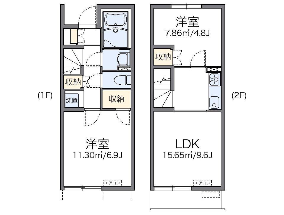 レオネクスト下久保(2LDK/1階)の間取り写真