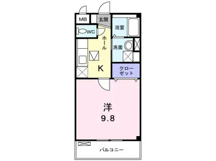 サンリットヴィラ(1K/1階)の間取り写真