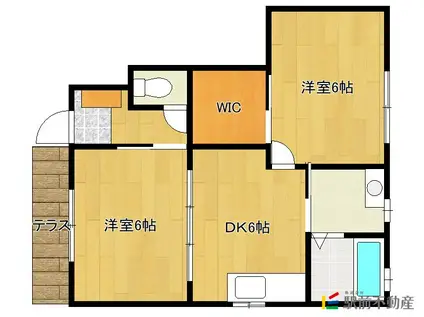 ファミール大保(2DK/1階)の間取り写真