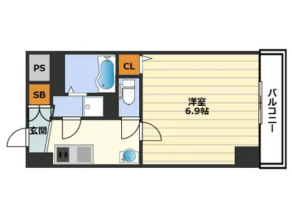 TREVANCE UMEDA(1K/4階)の間取り写真
