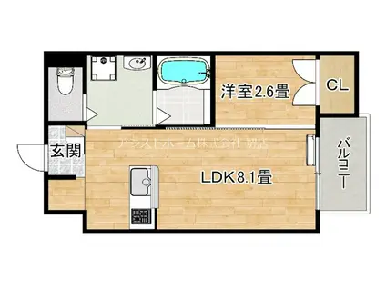 ジーイーディズ(1DK/4階)の間取り写真