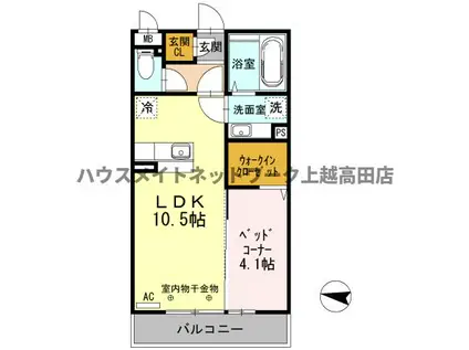 グランコンフォート C(1LDK/3階)の間取り写真