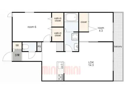 ディアマン・サフィール(2LDK/3階)の間取り写真