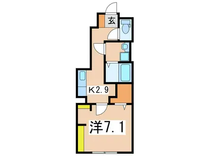 クレール(1K/1階)の間取り写真