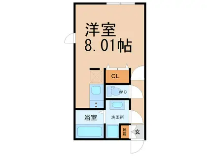 BRANCHE桜山III(1K/4階)の間取り写真