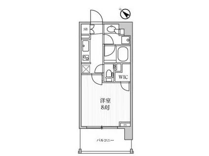 ディームス日本橋水天宮(1K/8階)の間取り写真