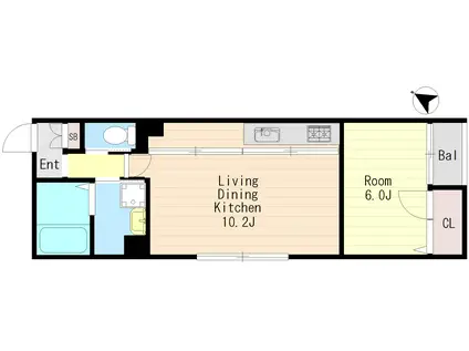 フィオーレ十条(1LDK/4階)の間取り写真