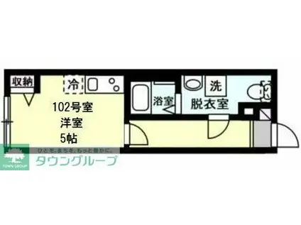 ベイルーム新子安(ワンルーム/1階)の間取り写真