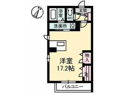 クレール西霞(ワンルーム/2階)の間取り写真