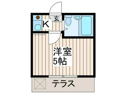 沼袋第2(1K/1階)の間取り写真