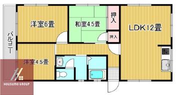 村崎マンション(3LDK/2階)の間取り写真