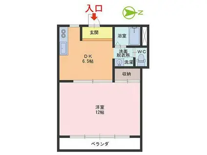 ラ・ルーチェ(1DK/1階)の間取り写真