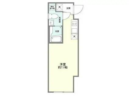 ミニマルTOKYO(ワンルーム/1階)の間取り写真