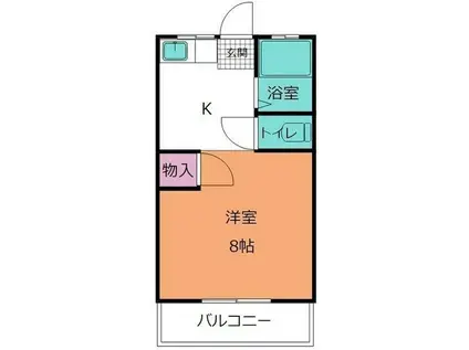 プチベール竹田(1K/1階)の間取り写真