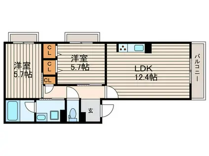 SHAMAISON AND YOU(2LDK/2階)の間取り写真