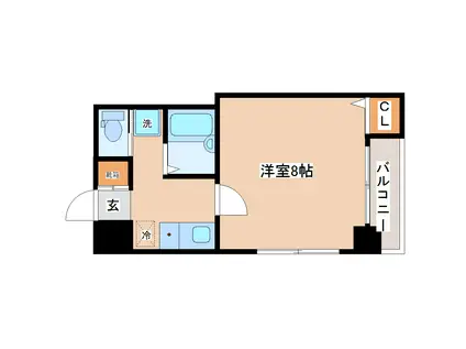 ベルシティ五橋(1K/5階)の間取り写真