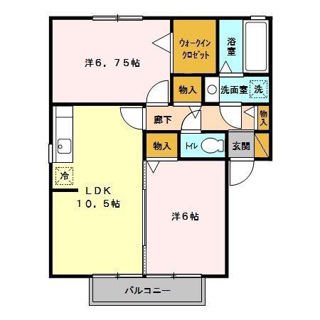 レイヴスペースABC(2LDK/2階)の間取り写真