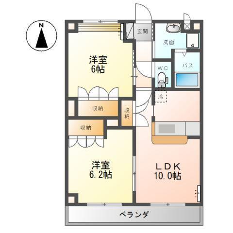 ベルステージ(2LDK/3階)の間取り写真