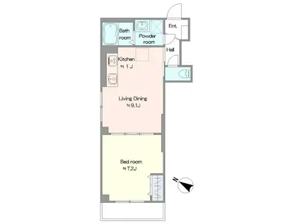 イーストIM(1LDK/3階)の間取り写真