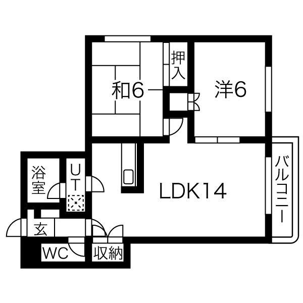 パストラル元町(2LDK/2階)の間取り写真