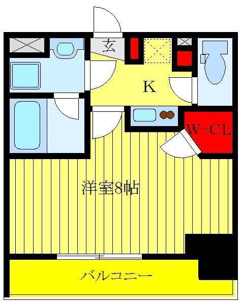パークキューブ新板橋(1K/12階)の間取り写真