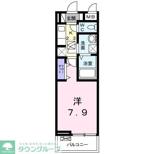 オールヴァリ(1K/1階)の間取り写真
