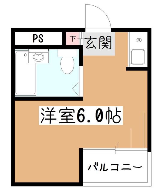 オークビル(ワンルーム/4階)の間取り写真