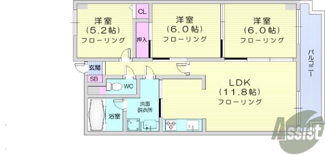 ガーデンプラザ泉中央(3LDK/3階)の間取り写真