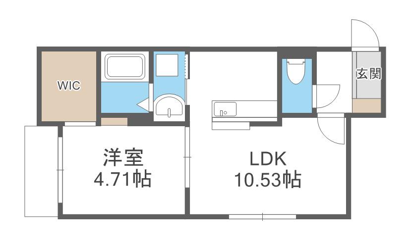 リゾナテラス千歳(1LDK/2階)の間取り写真