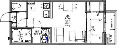 KEIAI RESIDENCE 南柏(1LDK/2階)の間取り写真
