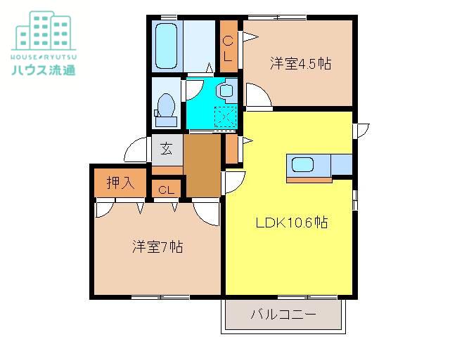 スパロー(2LDK/1階)の間取り写真