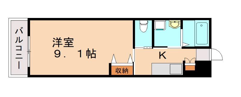 グレースコート陣原(1K/1階)の間取り写真