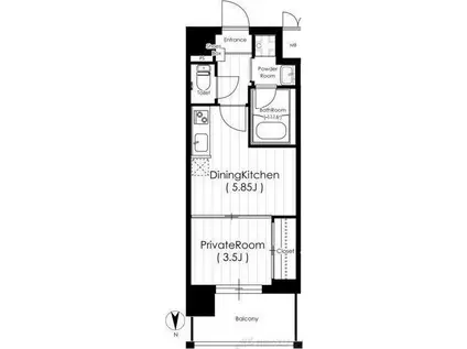 MCOURT江坂(1DK/8階)の間取り写真