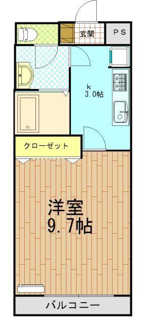 プルメリアコート(1K/2階)の間取り写真