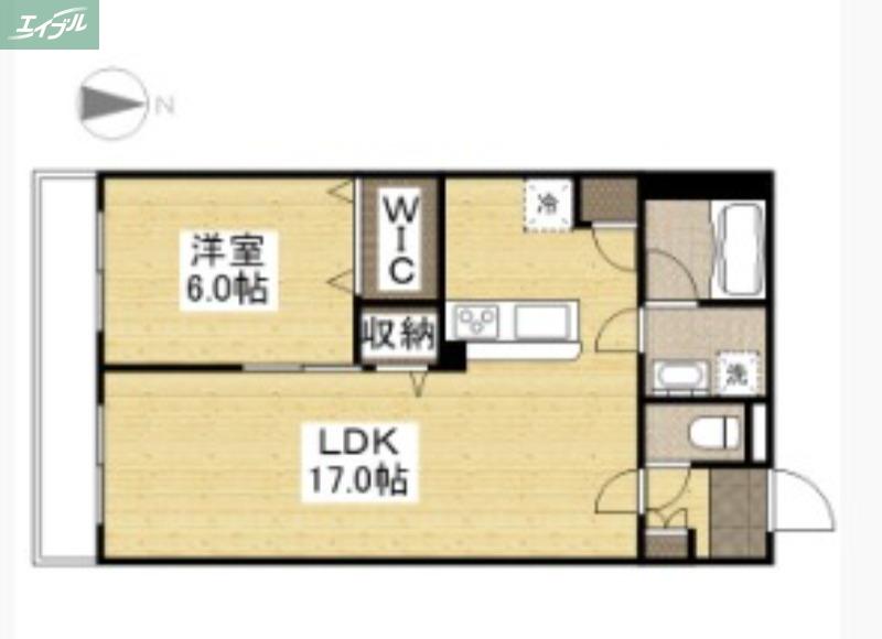 REAL鹿田(1LDK/3階)の間取り写真