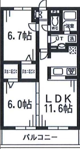 ルミエール鷺沼(2LDK/2階)の間取り写真