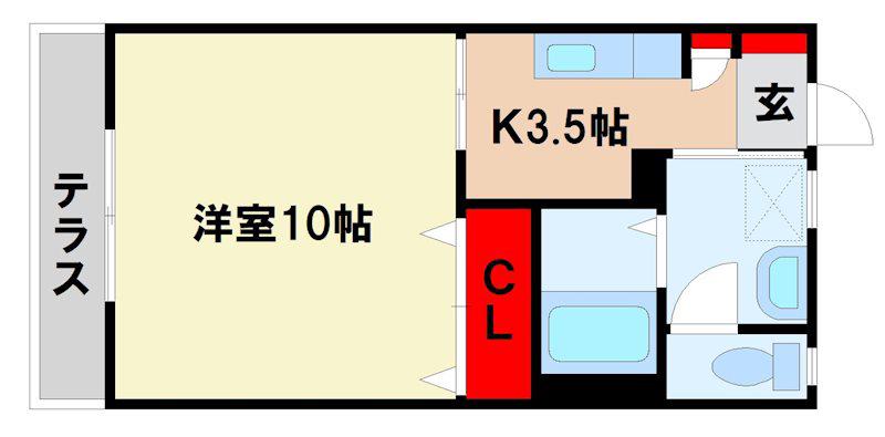 アンジェリーク(1K/1階)の間取り写真