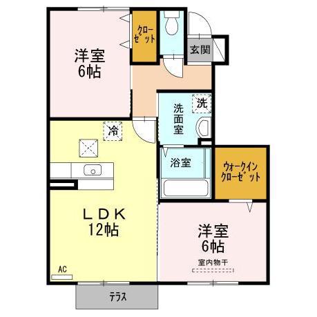 エントピア(2LDK/1階)の間取り写真