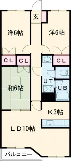 アーバンライフI(3LDK/3階)の間取り写真