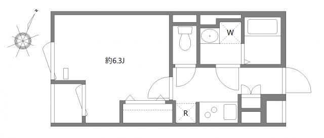 エルファーロ笹塚I(1K/2階)の間取り写真