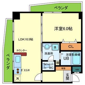 日興桜川ハイツ(1LDK/3階)の間取り写真