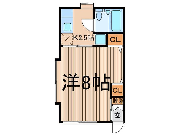 ハイム花見月(1K/1階)の間取り写真