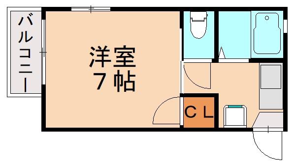 サンペックVAN(1K/2階)の間取り写真