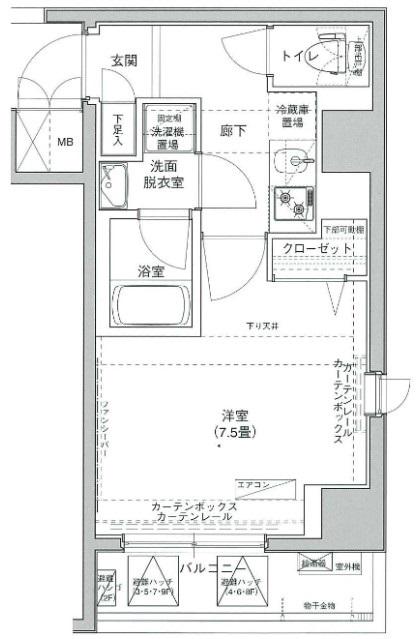 アイル日暮里(1K/9階)の間取り写真