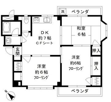 コーポプリンスII(3DK/2階)の間取り写真