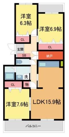 RUNOAS KOUSHIEN(3SLDK/2階)の間取り写真