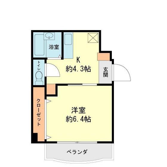 エスティ21(1K/7階)の間取り写真