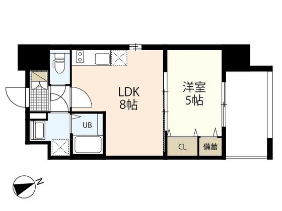 KATAYAMA BLDG 27(1LDK/8階)の間取り写真